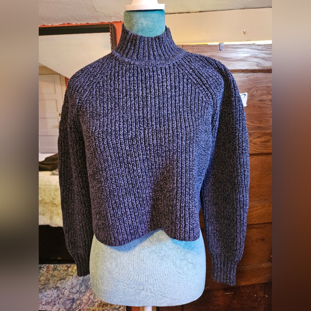 CLUB MONACO Women's Ribbed Knit Sweater - Blue